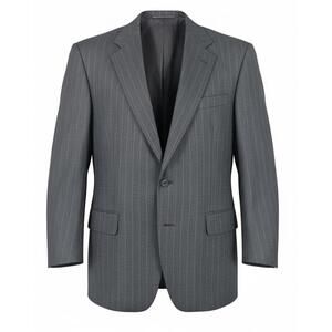 Vintage Hickey Freeman Gorsart Gray White Pinstripe Wool Blazer 42R 1994 USA